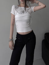 top layered short sleeves