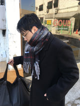 No.1547 wool check muffler (4color)