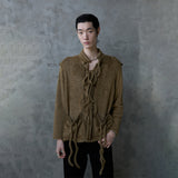 LACE-UP SHIRDIGAN: KHAKI