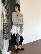 エアリーオフショルダーニット (3Colors)