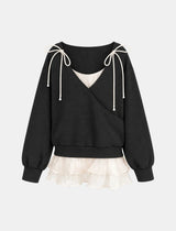 Rosie Ribbon Frill Layered Sweatshirt