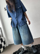 Brownie Plaid Semi-Cropped Shirt 3color