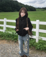 Suede crop trench jacket