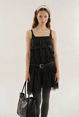 Antique lace dress - black