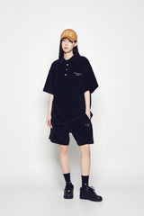 25SS テリーロゴエンボショートスリーブカラーTシャツ ブラック