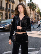 HORIZON RING VELVET PANTS [BLACK]