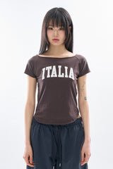 Italia applique raglan tee