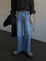 ASCLO Classic Slab Semi Flare Denim Pants (2color)