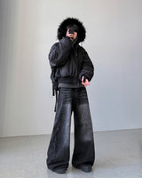 Veil Crack Wide Denim