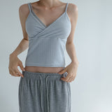 [Arink] Ribbed Panel Sleeveless Top - 4 Colors