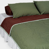 Borderline Pattern Reversible Summer Comforter - Green Double Check - SS size