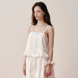 Ribbon Frill Sleeveless (White)