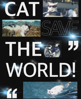 Cat Save The World フットパッドハーフTシャツ (White)