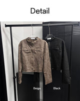[F/W] Crop suede zipper jacket(2color)