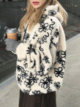 Cartoon Flower Poggle Hooded Zip-up (3c)