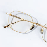 Knouun Square titanium glasses CODE. 102. A Yellow Glod