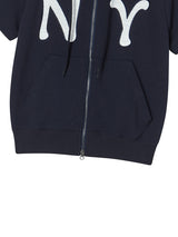 NY アップリケSSフードジップアップ NAVY