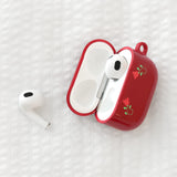 oab flower airpods case (red)