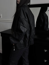 scratch leather collar jacket (unisex)