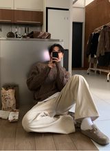 Yogis Wide-Fit Single-Tuck Corduroy Pants