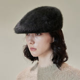 VA Stud Angora Hunting Cap / Black