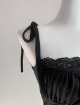 Arzen strap lace top (black)