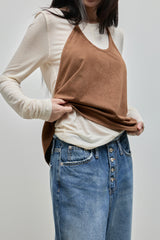 Halter-Tie Suede Apron_Brown