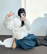 キディリング ポイント フロントプリーツ バルーンパンツ💙🩶🖤 - 3カラー