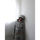 【MADE】button 2way zip-up, gray