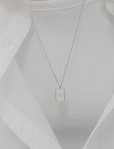 26SS★ [Premium Plating] Volume Square AB TAG Necklace
