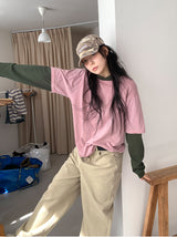 COMBI STRIPE HOOD TEE (3C)