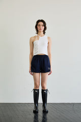 BEBE UNBALANCE SLEEVELESS TOP / WHITE