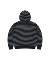 STRIPE BASIC LOGO ZIP-UP HOODIE_BLACK