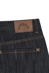 LEOPARD APPLIQUE WIDE PANTS BLUE