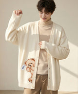 Peeking teddy cardigan [IVORY]