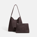 Matte Soft Leather Tote Shoulder Bag