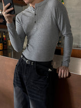 [MUSCLE FIT] Golgi span henry neck long sleeves(4color)