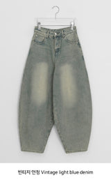 Hoam Balloon Wide Denim Brushed Pants