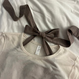 WAVE EDGE ROUND NECK BASIC TENCEL TOP / IVORY