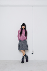 TTTTwister Pleat Skirt - Check Black