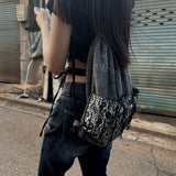 Billie denim string bag