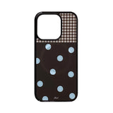 [MADE] [+MagSafe] DOT PATCH PHONE CASE BROWN (glass black bumper)