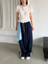pintuck wide track pants 