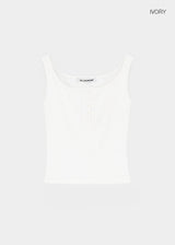 [B-BASIC] テンションスタンダードスクエアヘンリーネックノースリーブトップ (2 SIZE)
