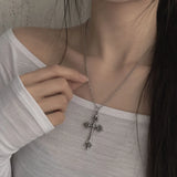 Vintage Gothic Cross Pendant Necklace