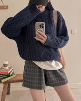 チェックショートパンツ