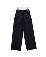 Celes Back Adjust Raw Denim Wide Pants