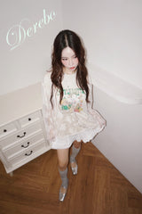 white bow A-line mini skirt