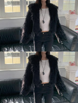 Winter Halo Long Hair Collar Fur Jacket