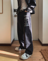アーバートレタリングワイドデニムパンツ